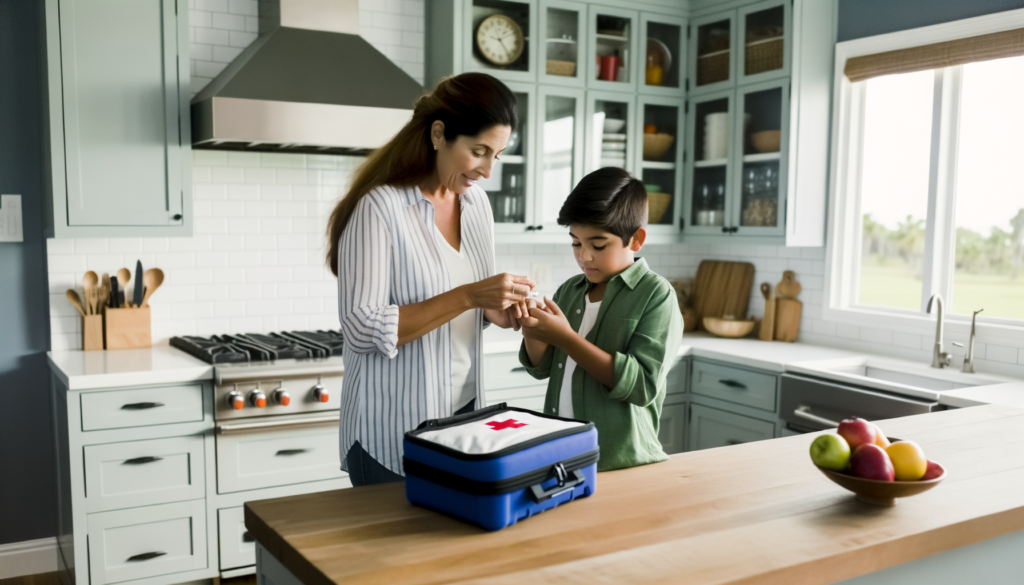 Chef Using First Aid Emergency First Aid in the Kitchen: What Every Parent Should Know ...